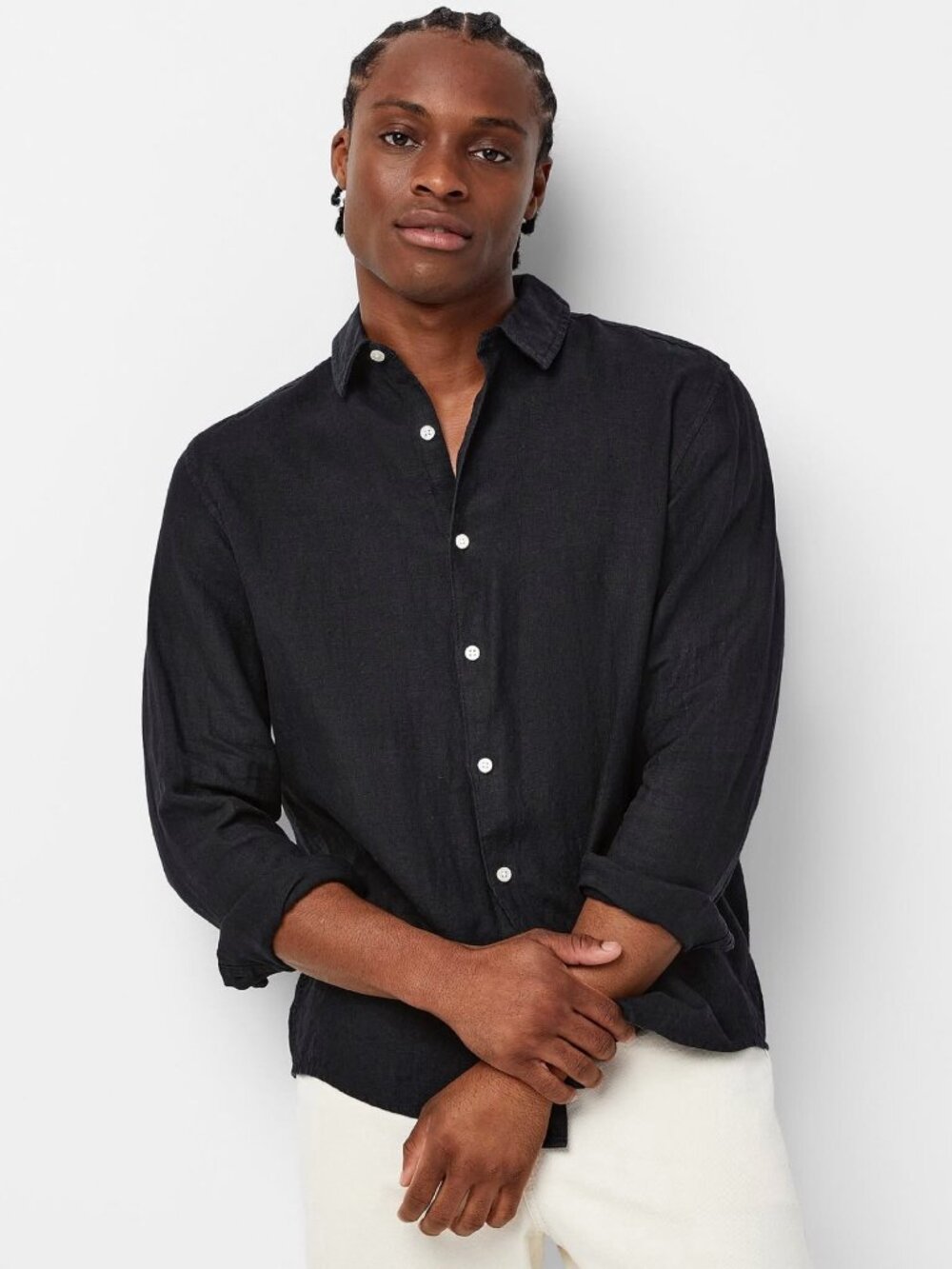Le 31 Par Simons Pure Linen Long Sleeve Shirt